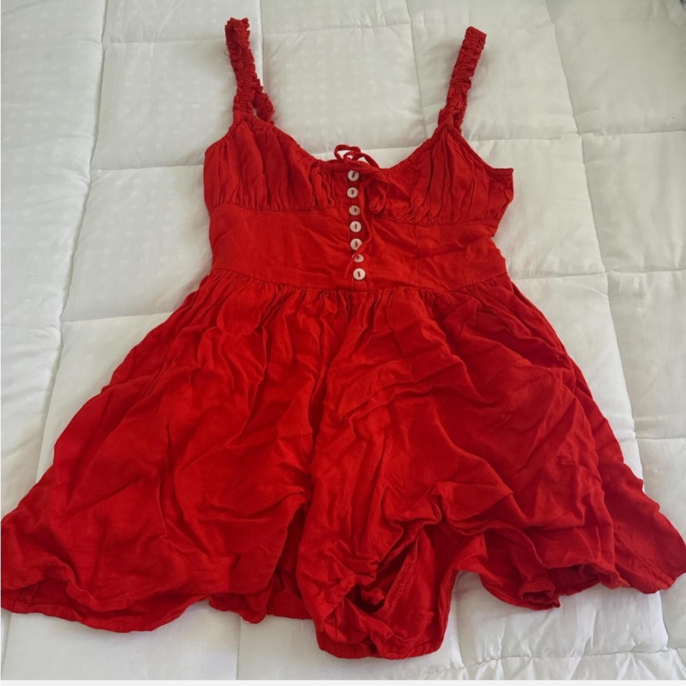 Urban Outfitters Romper Orange-Red Flattering Fit